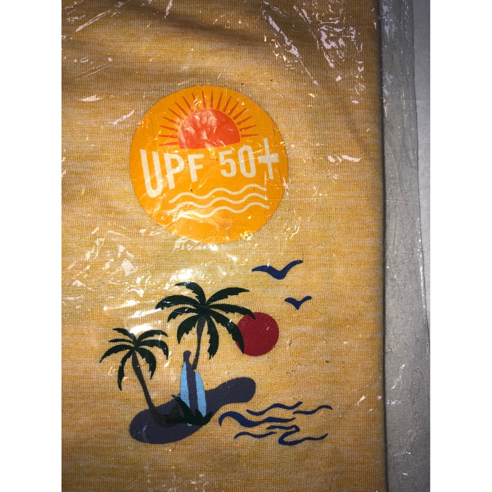 Surf & Swim Co Mens Long Sleeve Swim Tee UPF 50+ Wild Honey Yellow TS221-12 L - Picture 2 of 5